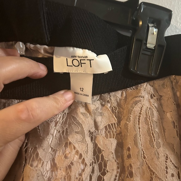 Ann Taylor loft size 12 skirt with lace overlay - Picture 7 of 9